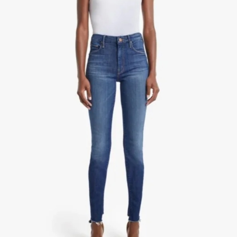 Mother The Looker Two Step Ankle Fray 25 Jeans in Skunk at the Tea Party